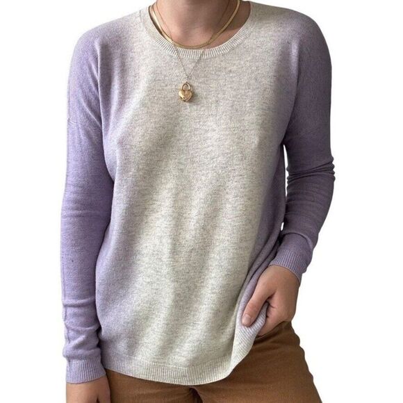Vince Womens Lavender Gray Ombre Crew Neck Wool Cashmere Blend Sweater XS - Picture 1 of 6